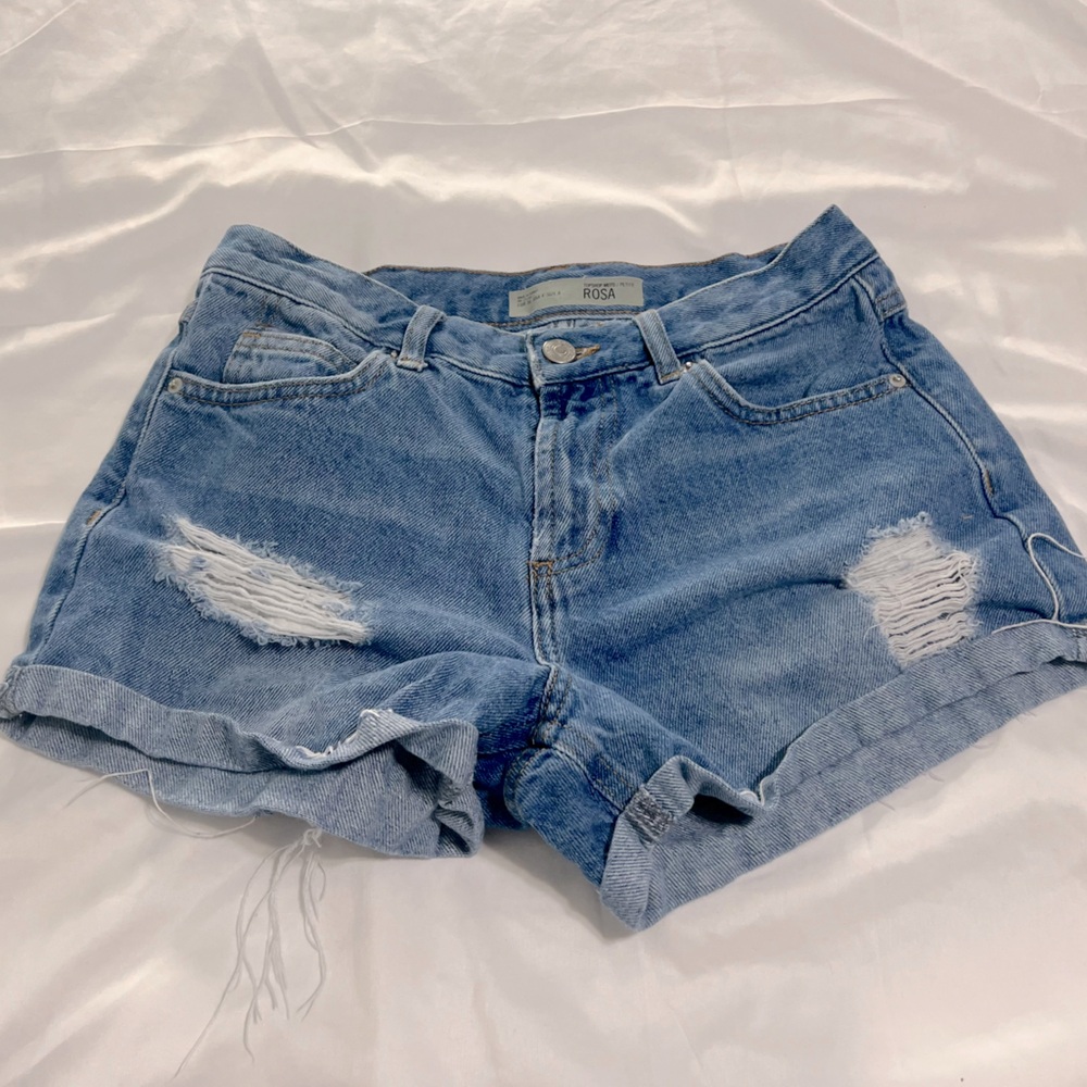 Topshop Moto Rosa Denim shorts